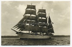 Segelschiff mit NS-Beflaggung – Altes Foto 1930er