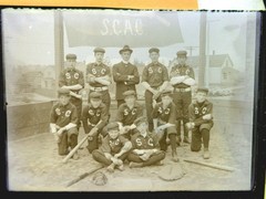 Rare Antique Photograph Glass Negative Seattle College Baseball Team 1900