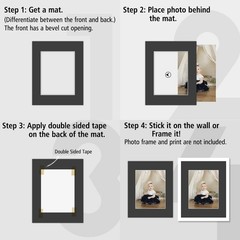 , Pack of 10, Acid-Free 16×20 Black Pre-Cut Picture Mats for 11×14 Photos wit…