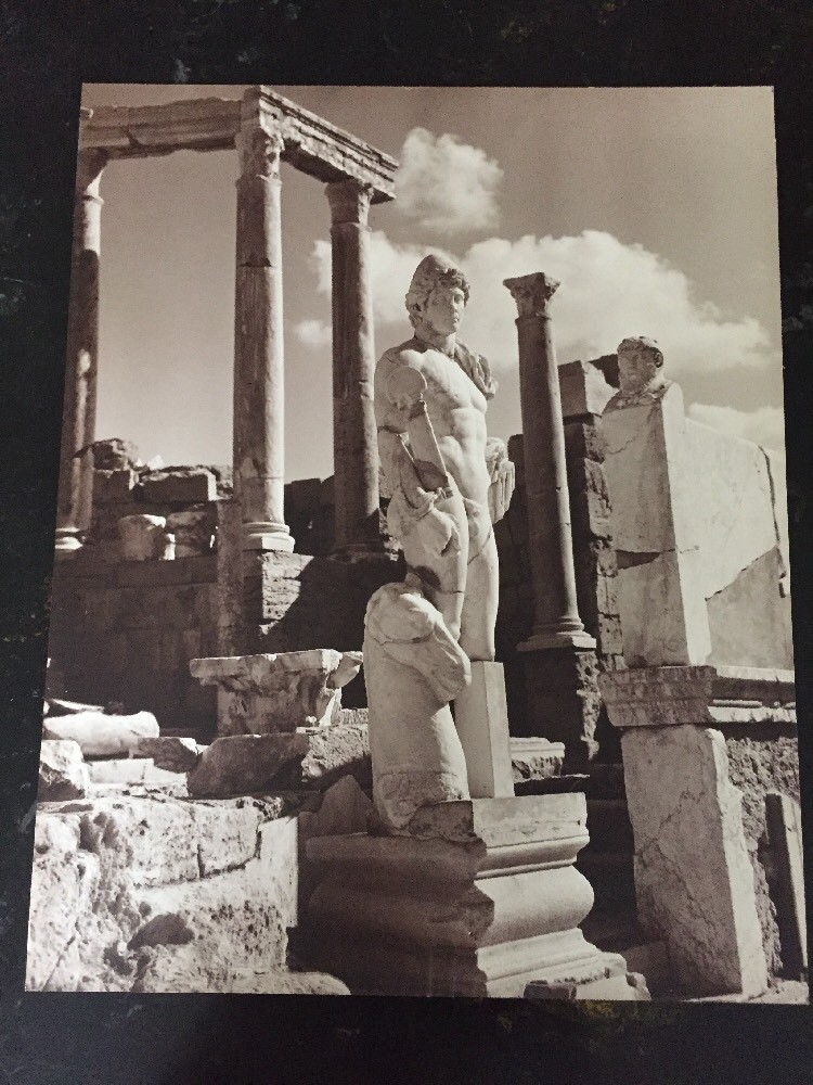 Large Greek Ruins Sepia Photo Print On Art Board 16 X 23 #3