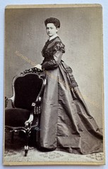 orig. CDV Photo Photography Woman Lady Picture Old Fashion around 1870 Stuttgart Gaugler
