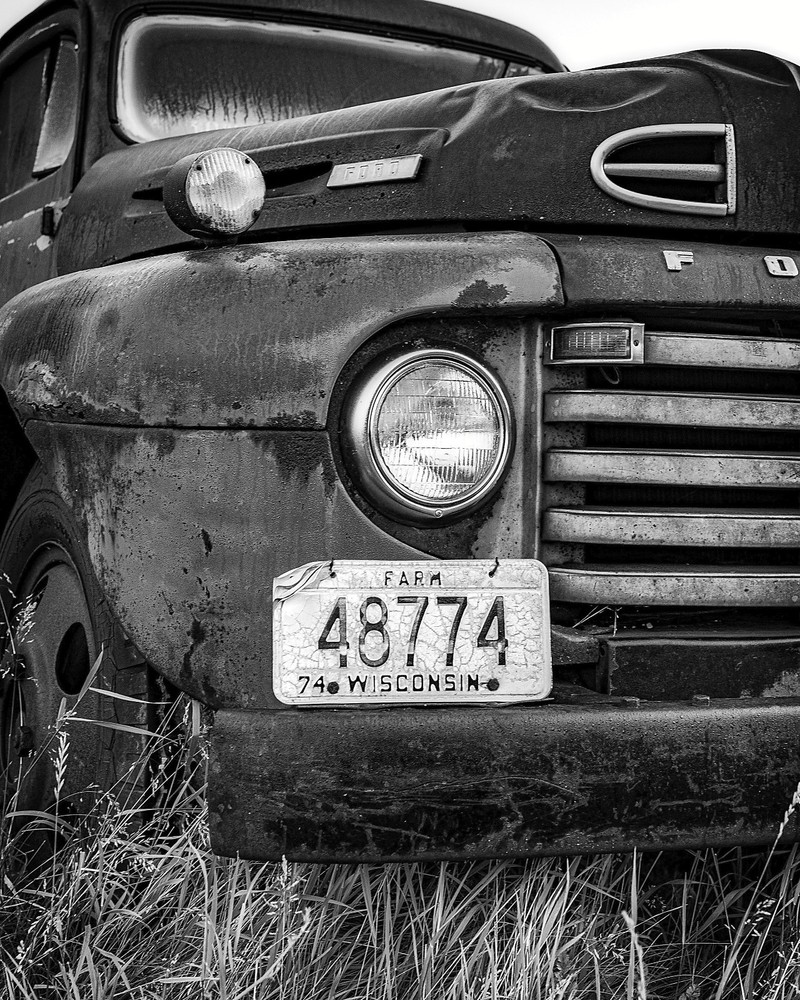 Vintage Classic Ford Truck black and white 8×10 photograph print matted to 11×14
