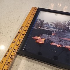 Black Framed Art Photo Hawaii Volcano Lava Signed G Brad Lewis 12×15″ Photograph