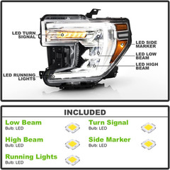 – for 2019 2020 2021 GMC Sierra 1500 W/Led Turn Signal Full LED Headlights Headl
