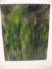 MATTED PHOTOGRAPHY Abstract Blurry Green Black Pixelated By Larry Santucci 16×20