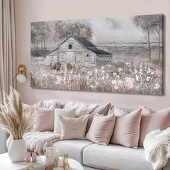 SDYA Landscape Canvas Wall Art Animal Photo Prints White and Brown Wall Hangi…