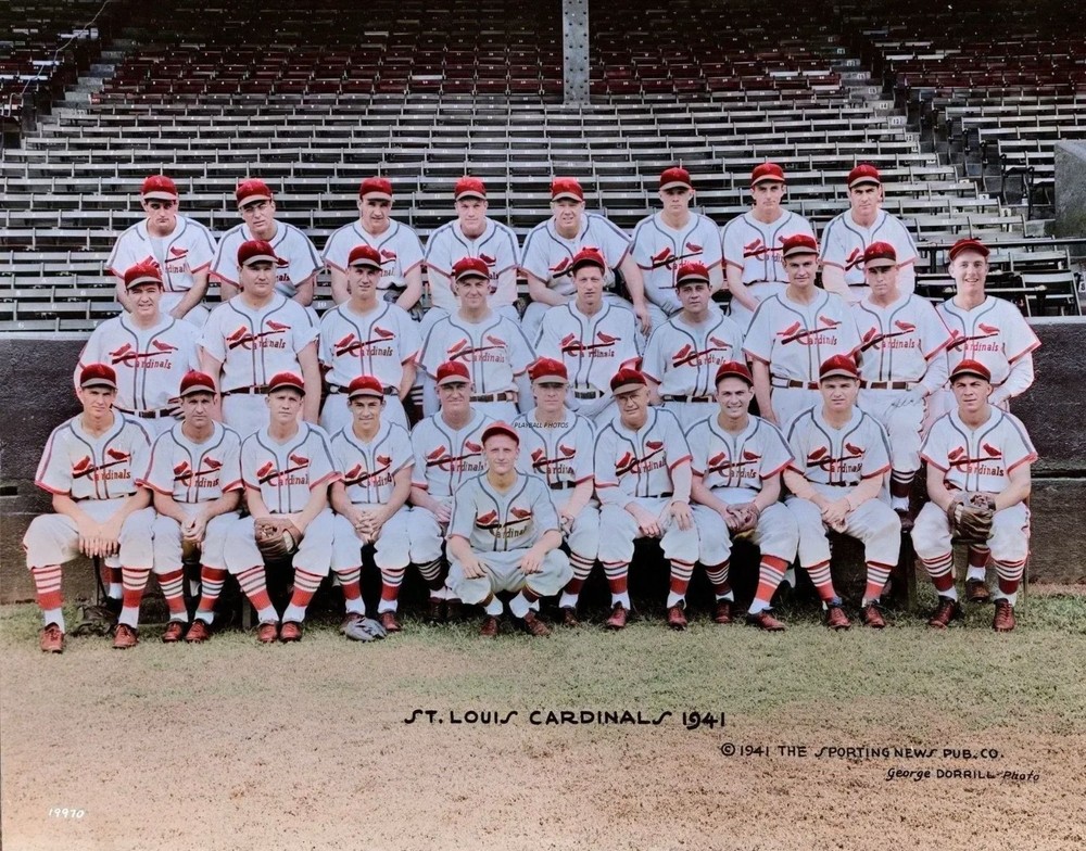 1941 St Louis Cardinals Team-color 8×10 Colorized Print-FREE SHIPPING