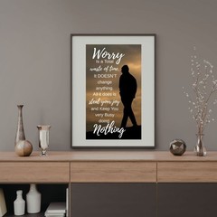 Inspirational Quote Wall Art Worry’s A Waste Of Time Printable Digital Download