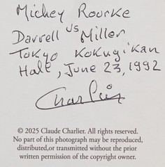 Mickey Rourke Fight in Tokyo Original photograph from the archive of Charlier