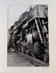 Brian Murray Signed B&W Photo Steam Locomotive Framed 8×12 Print Railroad Art