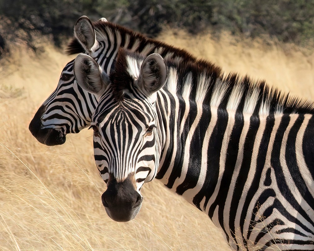 Gift, Gifts for Her, Gifts for Him,2 South Africa Zebras Canvas Wall Hanging