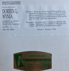 Artist Doreen Wynja Pair Vintage Photograph Art Wine Country Signed Matted EUC!!