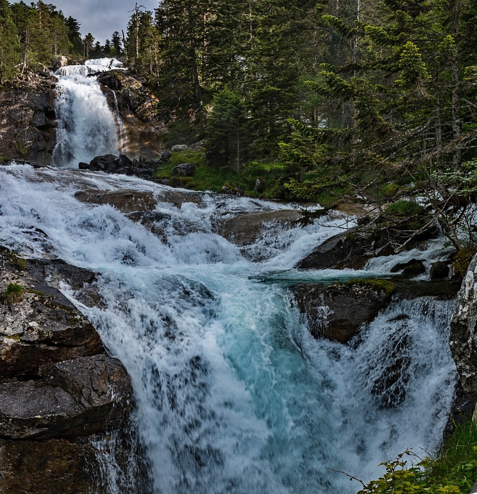 Waterfall French Pyranees serenity like Ansel Adams Fine Art Photography