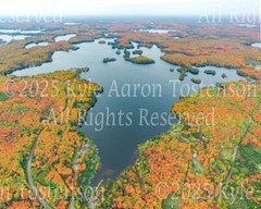 Thousand Island, Cisco Chain, Watersmeet, U.P. MI, Aerial Photo. Frame Optional.