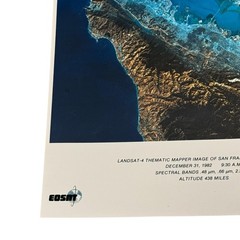Vintage 1982 Landsat San Francisco Satellite Photograph EOSAT Hughes 16×20 Color