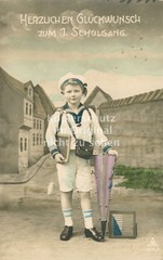 17x PHOTO School Bag, First Day of School, Boy, Girl, Enrollment ~1920-1950 AS66