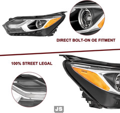 Halogen Type Headlights Assembly Fits 2018 2019 2020 2021 Chevy Equinox OE Style