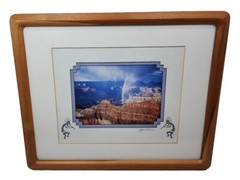 Signed James Thomson Wood Framed Photograph Rainbow Grand Canyon Snapshot 15×12