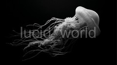 4 Deep Sea Jellyfish Printable Glowing Ocean Wall Art Digital Download PNG Set