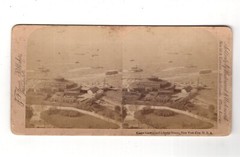 Stereoscopy Castle Garden and Liberty Statue / New York City / USA