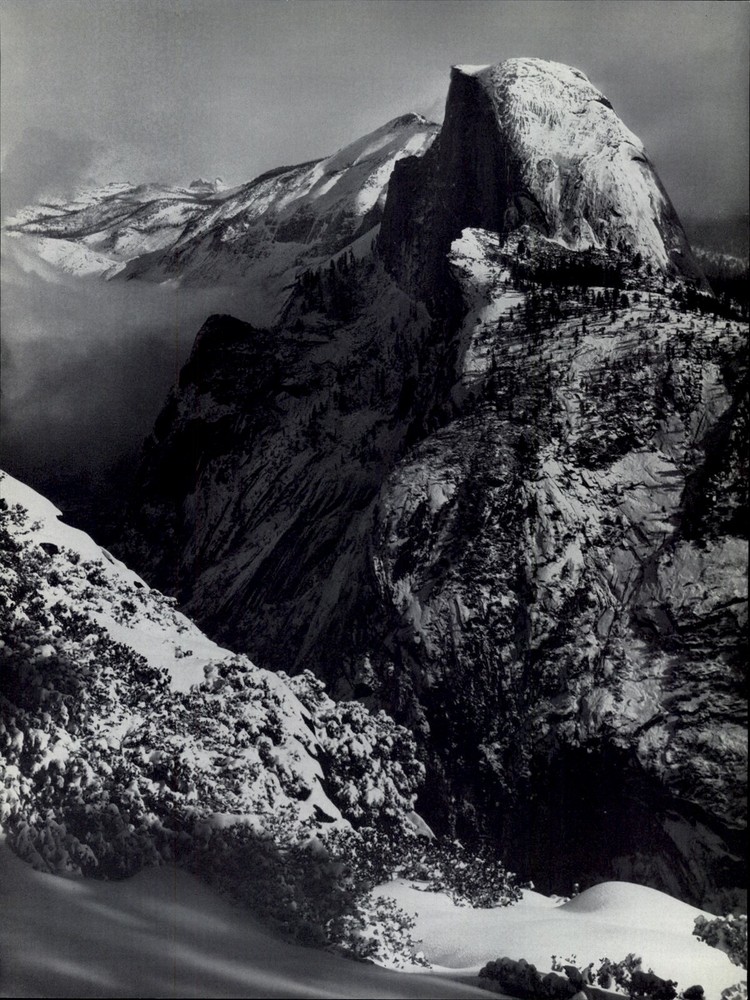 1959 Ansel Adams Half Dome Winter Yosemite Valley National Park Art Photo