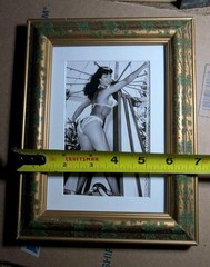 Bettie Page Framed Pinup Art Photo Black & White Vintage Style Gold Leaf Frame