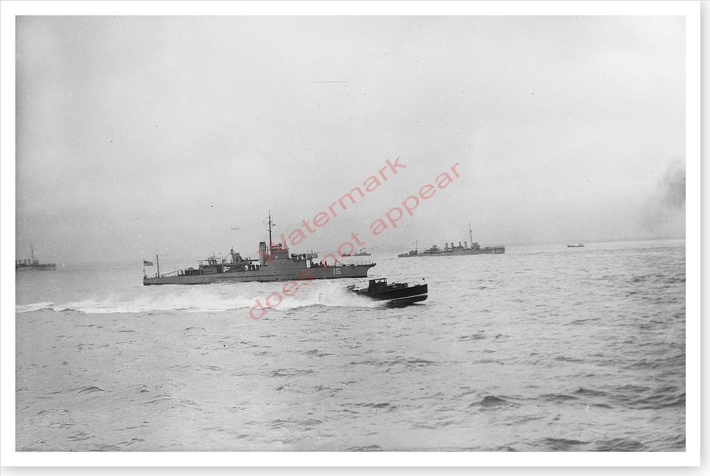 US Navy 1920’s USS Eagle PE-15 And USS Hatfield DD-231 Silver Halide Photo