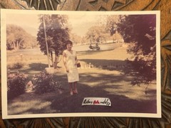❤️Beautiful Color Photo 1962 Stratford Beautiful Woman Lady Beautiful Nature Dress Pose 8×11