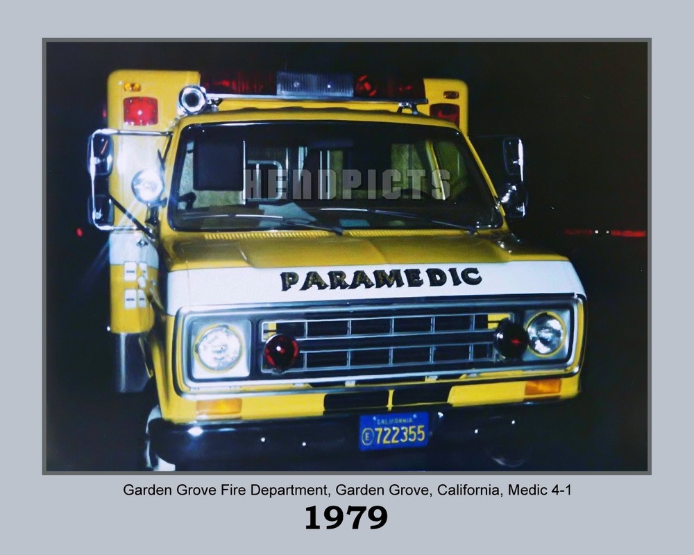 1979 Garden Grove Fire Paramedic Unit 8×10 Unframed Vintage Photo VFRPBT_0009