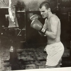 Photograph Silver Gelatin Print Janine Gordon Signed 20×24″ B/W Boxing Gleasons