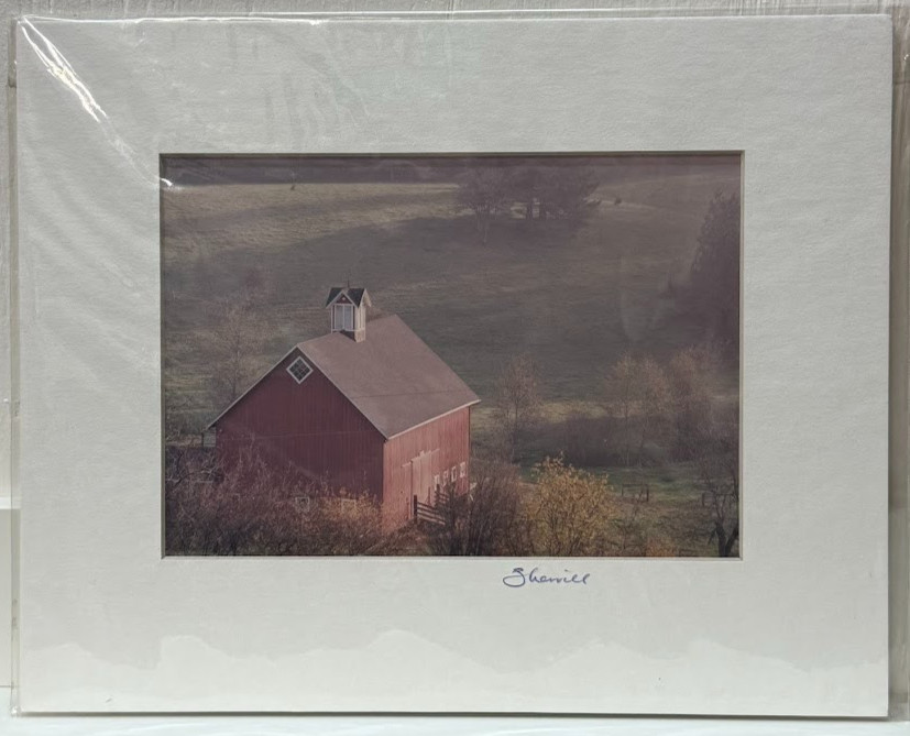 Signed Sherrill Photo Red Barn Country Farm Landscape Rustic Farmhouse Decor Art