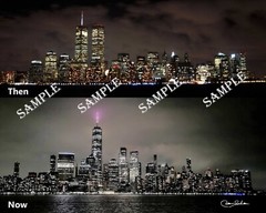 Downtown Manhattan at Night – Then and Now! on Acrylic 16″ x 20″