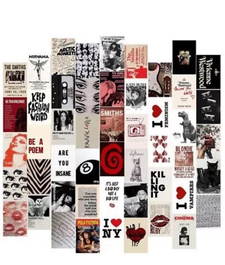 50Pcs Downtown Girl Decor, Wall Collage Kit, Room Aesthetic, 4″x6″ Vintage Photo