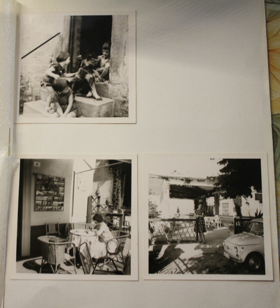7x Photos 1968 Italy Passenger Car Fiat Cafe Dog Dog Mountains Woman Album Page JK