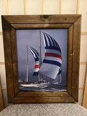Photograph Boating Sailing Framed Wood 13.5 x 11” Sydney Hobart Yacht Race 13751