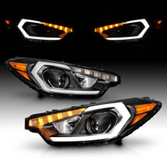 for 2014-2016 Kia Forte W/Led Position Models Projector DRL Light Tube Black Rep