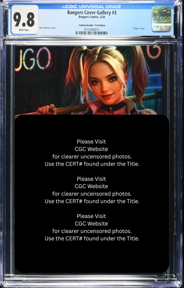 FOIL 2026 Bangers Comics Arkham Harley Cosplay VIRGIN Chase Var LE 10 CGC 9.8