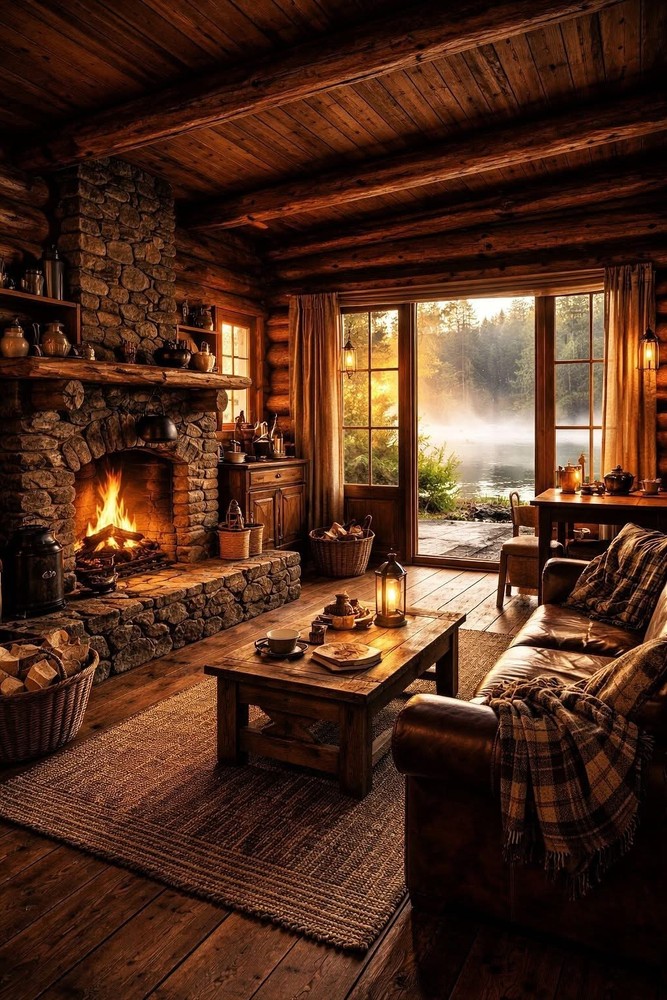 8*10 cozy cottage house photo print warm beautiful home wall art decor bedroom