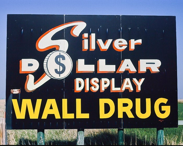 8×10 Vintage Silver Dollar Billboard, Wall Drug, South Dakota. Free Shipping!!