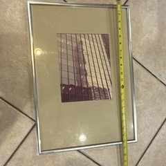 Framed Color Photograph Building Reflection Cityscape Contemporary 20.5×14.5in