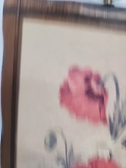 Vtg 1970s Floral Framed Wood Art Robert Laessig AVA Set 9″x18.»