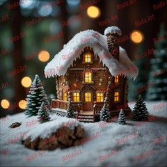 Digital Image Art Ai Picture Photo Wallpaper for Desktop Frame New Year’s house