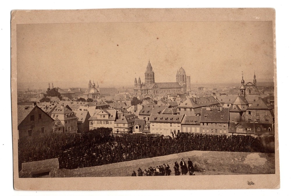 Photograph album Mainz panorama with cathedral around 1885 city view (118)