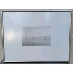 Original James F Danis Salton Sea B&W Photo Art Silver Frame 12×16″ Signed ’89