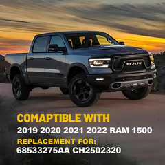LED Headlight Assembly for 2019-2024 Dodge Ram 1500, OE Style LED DRL Headlight