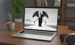 Dark Angel Warrior Scythes Digital Art Download Print Black & White Image PNG
