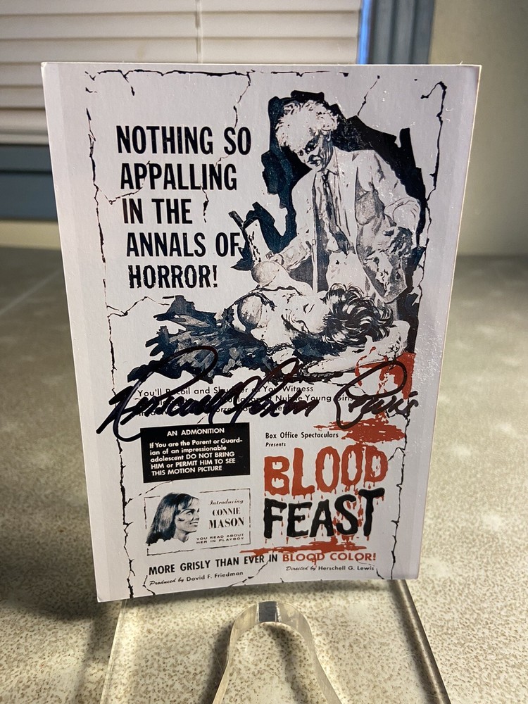 H.G. Lewis Hand Signed Blood Feast Photo Herschell Gordon Lewis Autograph