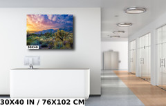 Desert Wonderland: Painted Sky Sunset Sabino Canyon Wall Art Cactus Canvas Print