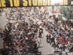 FRAMED 18X23 VINTAGE 1998 PHOTOGRAPH PHOTO STURGIS SD MOTORCYCLE RALLY DOWNTOWN