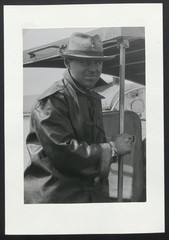 7 Photographs Circus Workers, Travelling People in Portrait, Leather Coat, in the